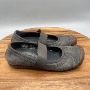 Keen Sienna Shoes Womens Size 8 Gray Canvas MJ Mary Jane Flat Slip On Casual